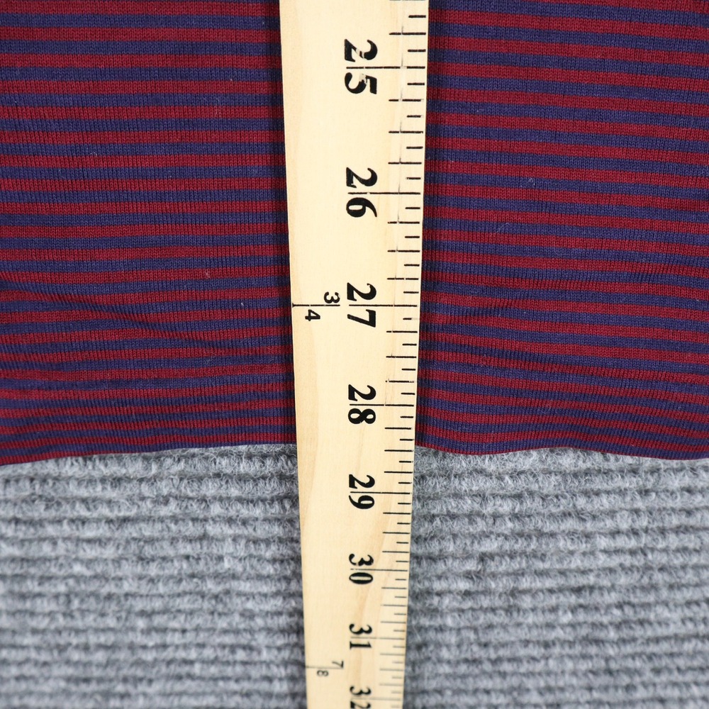 Vintage 90s Lands End Turtleneck M Cotton Red Blue Striped USA Made Normcore - Picture 6 of 8